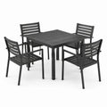 Set da pranzo da giardino antracite 5 pezzi, tavolo 90 × 90 × 74 cm e 4 sedie 55 × 58 × 86 cm