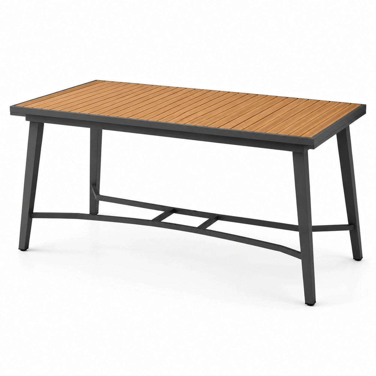 Tavolo da pranzo moderno per esterni 150 × 90 × 75 cm, nero e marrone