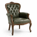 Poltrona classica verde oliva e marrone 78 × 82 × 105 cm con schienale capitonné