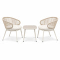 Set da giardino beige e crema da 3 pezzi, 2 poltrone da 69 × 66 × 77 cm e tavolino da 52 × 52 × 45 cm