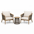 Set da giardino beige, marrone e tortora, 2 poltrone 72 x 76 x 82 cm e tavolino Ø 50 x 48 cm